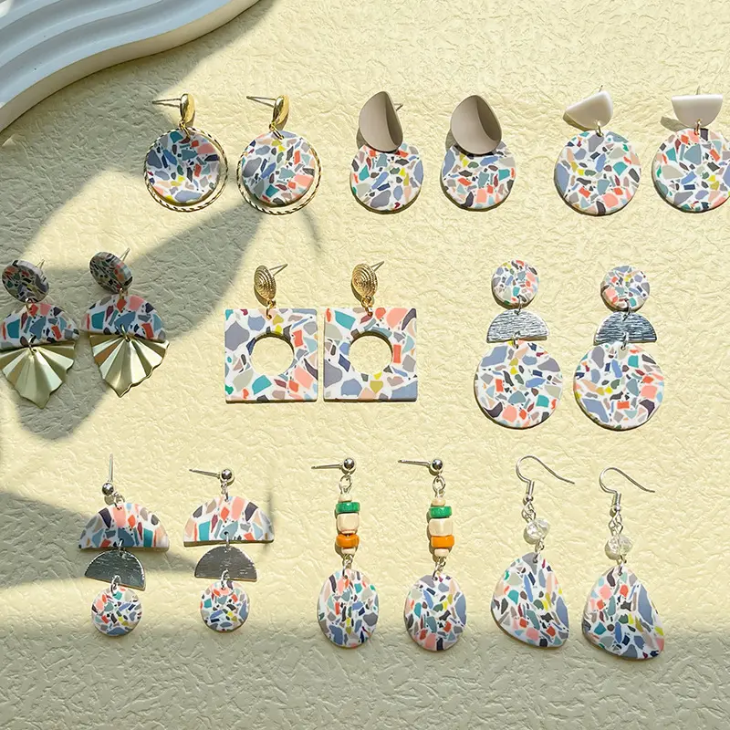 Bijoux fantaisie bricolage à la main polymère argile boucles d'oreilles pour bijoux de fête femmes