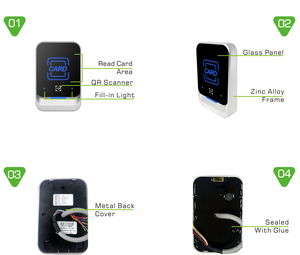 ZQR388 QR + RFID + Touch PIN ingresso 3-in-1 lettore con uscita Wiegand RS485 per il sistema di controllo accessi di sicurezza della porta - Product Image 4