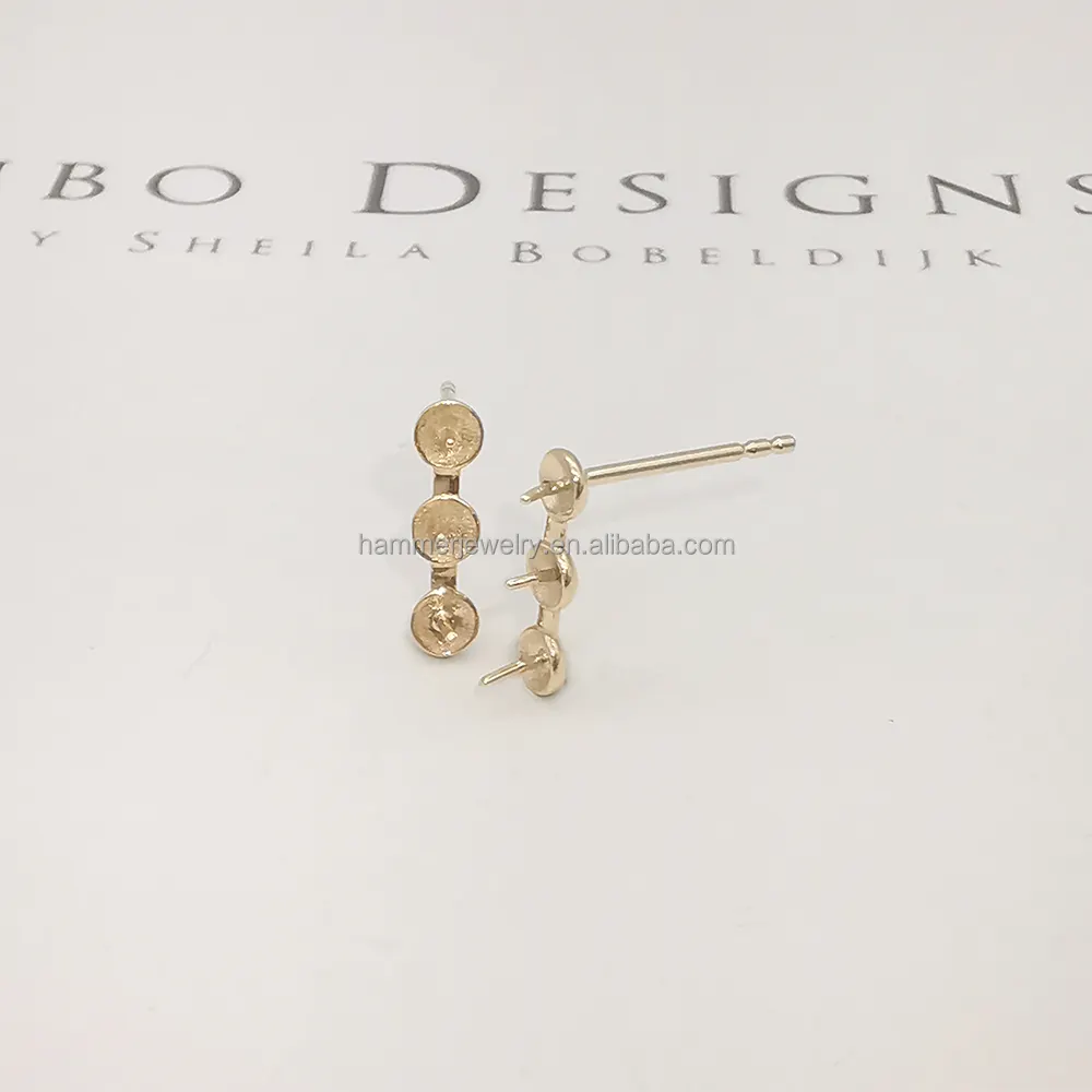 Pendientes de perlas doradas de 14k y 18k, accesorios de joyería de diseño Simple