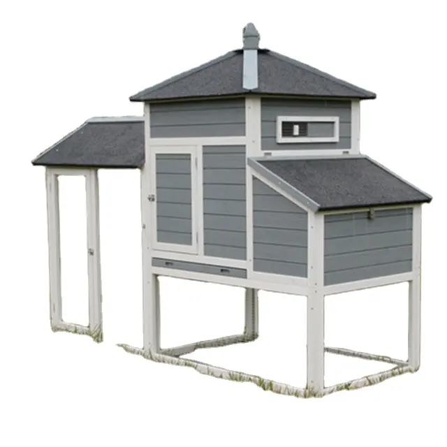 Jaula de madera para gallinero, casa de mascotas de techo grande e impermeable para exteriores