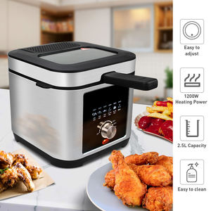 Freidora eléctrica con control de temperatura y perilla de 2,5 L, cocina pequeña para uso doméstico, cocina de pollo frito, freidoras profundas inteligentes digitales - Product Image 2