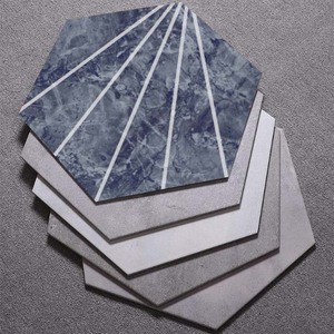 Hình Lục Giác Mộc Mạc Dài Ceremic Brass Sàn Ngoài Trời Tường Backsplash Gỗ GạCh Xanh Hải Quân Terrazzo Inlay - Product Image 1