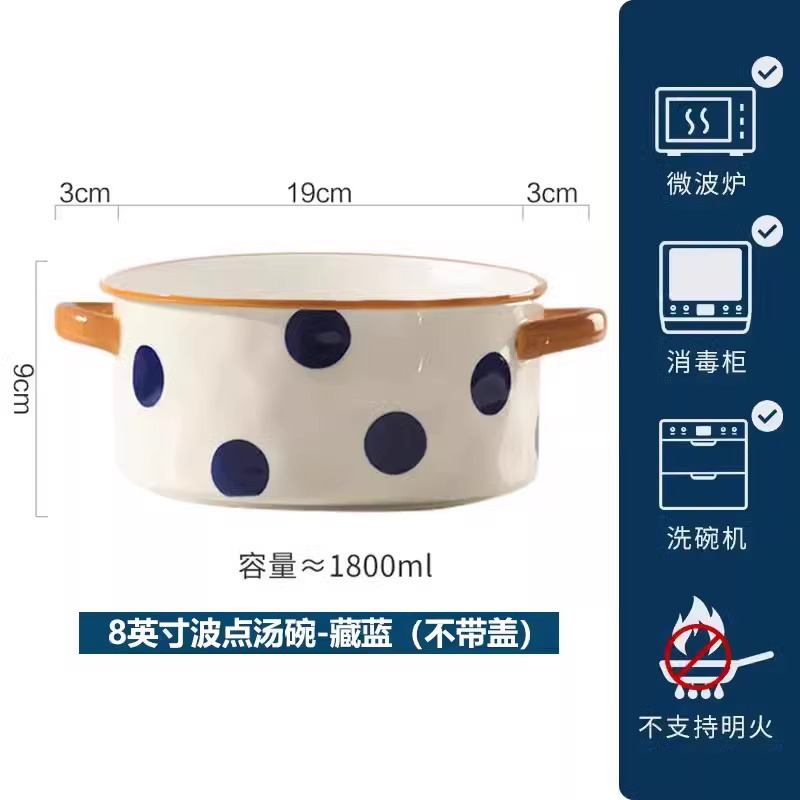Hull 8 poll dot blue bowl