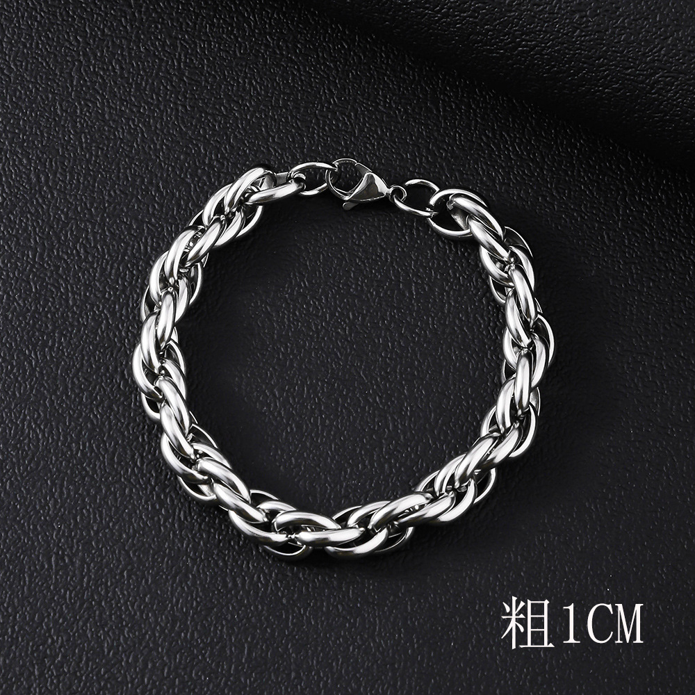 10mm thick glossy twist bracelet - 21cm