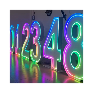 2 фута 3 фута 4 фута 0-9 A-Z, большая светодиодная буква с цифрой, без дизайна, акриловый светильник, RGB, неоновый знак с цифрой для вечеринки на заказ - Product Image 1