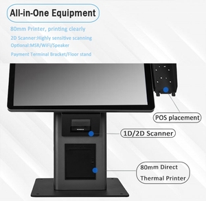 POS киоск 21,5 Дюймов сенсорный экран Windows/Android OS, термопринтер, 2D сканер, настольный или напольный для супермаркета - Product Image 4