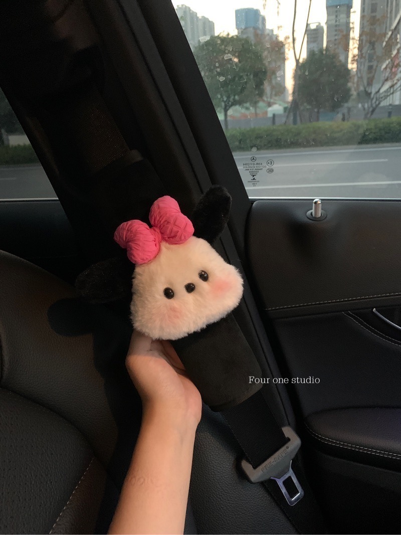 Rose bow parchapa tête de chien-noir peluche-épaulette