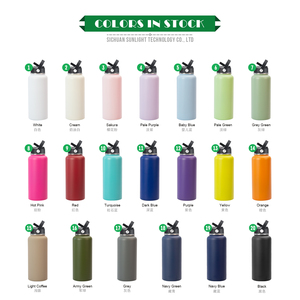 Tùy chỉnh phòng tập thể dục chai Phích Nước Màu Be cách nhiệt <span class=keywords><strong>Flask</strong></span> chai thép không gỉ Bình đen chân không đồng bằng chai nước cho in ấn - Product Image 3