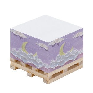 Bloc de notas autoadhesivo pequeño personalizado, Cubo de notas adhesivas, bloques de bloc de notas de madera promocionales de negocios con bloc de papel de paleta - Product Image 1
