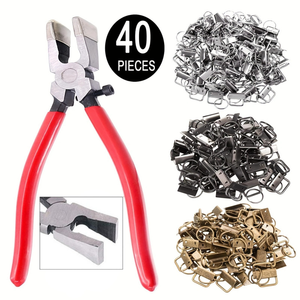 Kavisli çeneler ile 40 adet 25mm Metal cam koşu pense stüdyo koşu pense anahtar Fob donanım için kauçuk uçlar mükemmel takın - Product Image 2