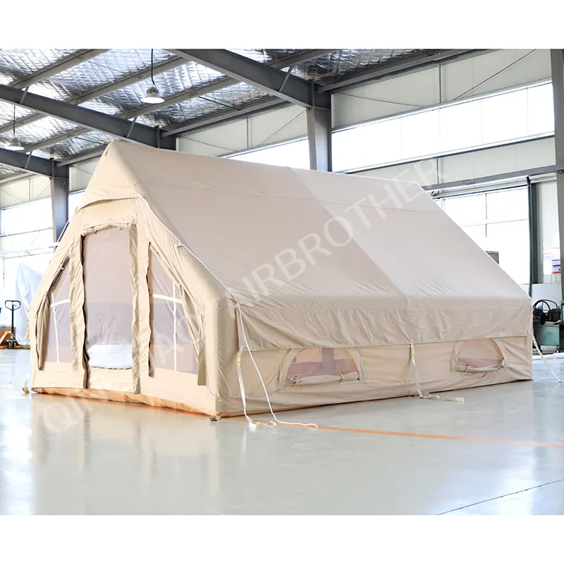 China Manufacture Outdoor Stove Tent 12 M2 Air Tube Oxford Inflatable Cotton Camping Tent for 10 People
