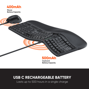 MEETION DirectorC Ergonomic <strong>Keyboard</strong> and Mouse Combo Palm Rest Adjustable DPI <strong>Multi</strong> System Wired Ergonomic <strong>Keyboard</strong>