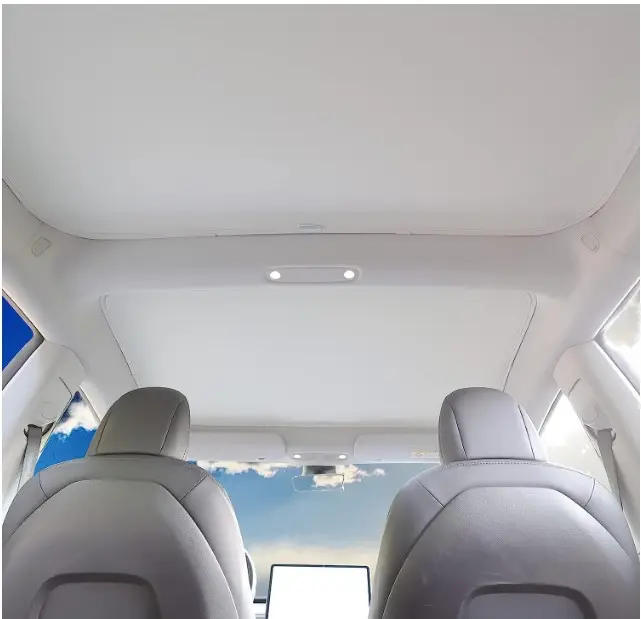 Glass Roof Sunshade for Tesla Model Y Accessories 2020-2023 Foldable Sunroof Shade Heat Insulation Cover Top Window