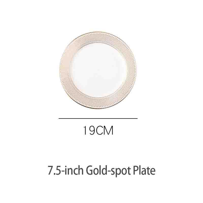 White 7.5-inch Gold-spot Plate