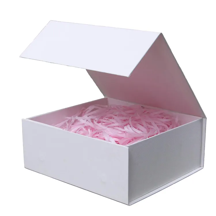 Caixa de presente artesanal para damas de honra, embalagem branca de luxo bonita de 7.8x7x3.1 polegadas com fecho magnético para damas de honra