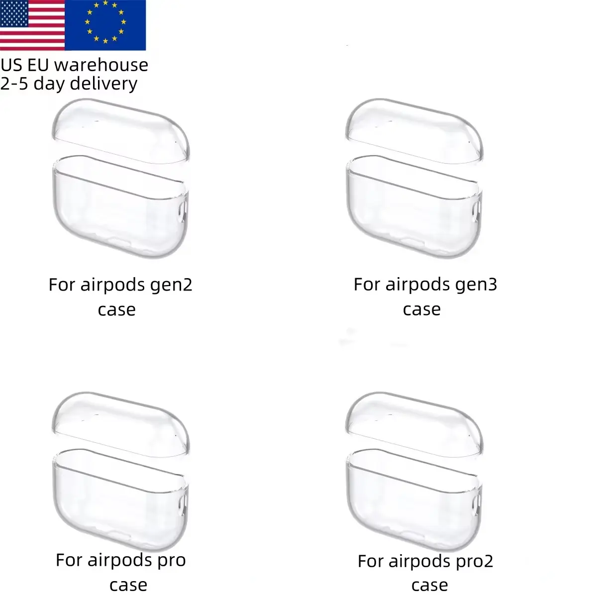 Entrepôt US EU adapté aux écouteurs airpods Pro 2 Pro étui de protection en silicone adapté aux airpods 3 2 étui de protection