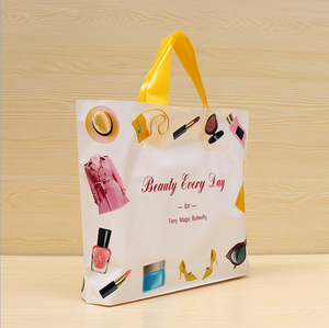 High Quality Biodegradable Poly Plastic <strong>Soft</strong> <strong>Loop</strong> <strong>Handle</strong> Shopping Packaging Bag with Custom Print logo - Product Image 4
