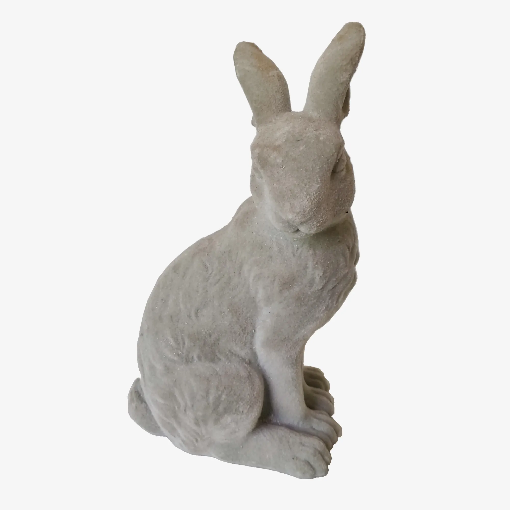 Da tavolo Polyresin Statua Del Coniglio Decorazione di Pasqua Grigio Floccato Resina Seduta Coniglio Figurine