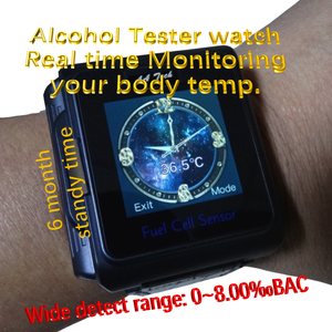 Breathalyzer เครื่องวัดแอลกอฮอล์เซลล์เชื้อเพลิงนาฬิกาอัจฉริยะพร้อม2020ตรวจจับอุณหภูมิของร่างกาย - Product Image 5