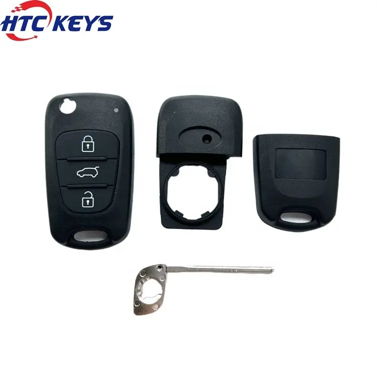Grosir Kunci Mobil Kosong 3 Tombol Cangkang Kunci Lipat Lipat untuk Casing Kunci Mobil H-yundai