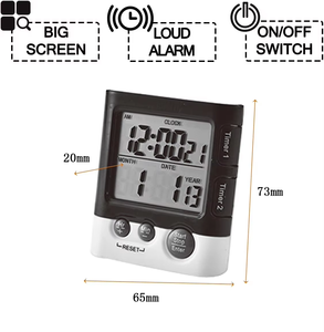 2-Channel LCD ekran geri sayım sayacı dijital Mini elektrikli mutfak zamanlayıcı plastik LED elektronik zamanlayıcı ev pişirme için - Product Image 2