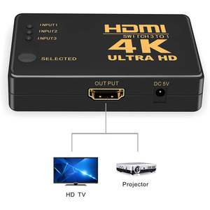 HDMI Splitter 3 puerto HDMI interruptor 3x1 3 en 1 3d 4K HDMI Splitter Switch conmutador adaptador de Hub con IR remoto RF de la caja de vídeo - Product Image 3