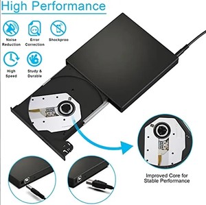 笔记本电脑台式电脑用USB 2.0超薄便携式外部光盘RW驱动器