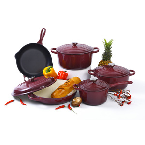 Chất lượng cao 5 Piece men gang <span class=keywords><strong>Cookware</strong></span> <span class=keywords><strong>Set</strong></span> soong Hà Lan lò súp & chứng khoán chậu chiên chậu và chảo Bộ - Product Image 1