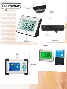Factory Digital CO2 Meter Carbon Dioxide Detector with <strong>Data</strong> <strong>Logger</strong> <strong>Temperature</strong> &amp; Humidity <strong>Control</strong> Gas Analyzer Monitor - Product Image 2