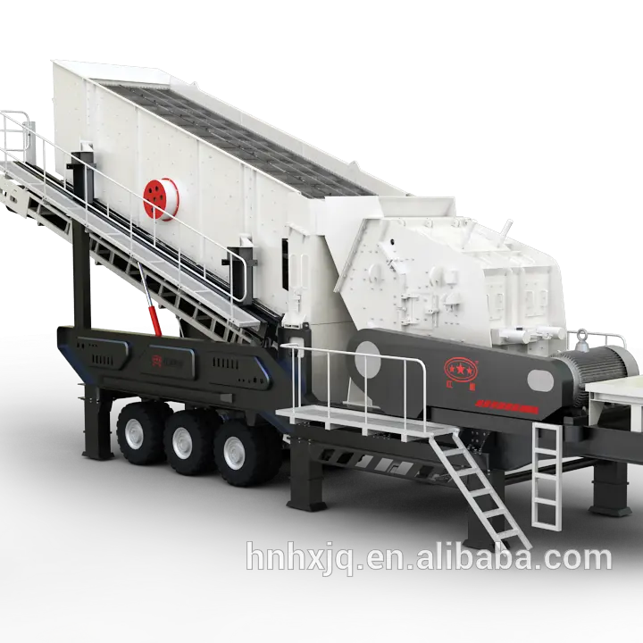 Mobile tipo di rifiuti di cemento e mattoni di frantumazione e di screening pianta mobile impact crusher per la produzione di aggregato e sabbia