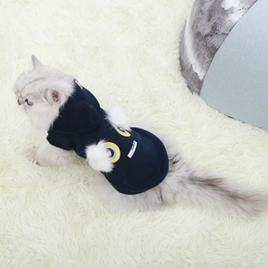 バルク猫用品漫画ぬいぐるみ目ピンク猫パーカーフリースセーターキティ服ペット用品