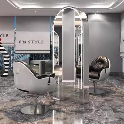 Silver double-sided mirror with baffle 20080