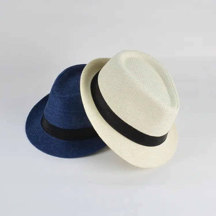 Şerit Chapeau De Paille hasır şapka siyah plaj toptan yaz erkek için erkek disket hasır şapka. Düz Fedora günlük yaşam yetişkinler Opp