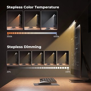 5 Farb temperatur Stufenlose dimmbare Monitor lampe Schreibtisch lampe mit Speicher funktion und Touchscreen-LED-Bildschirm Schreibtisch lampe Laptop