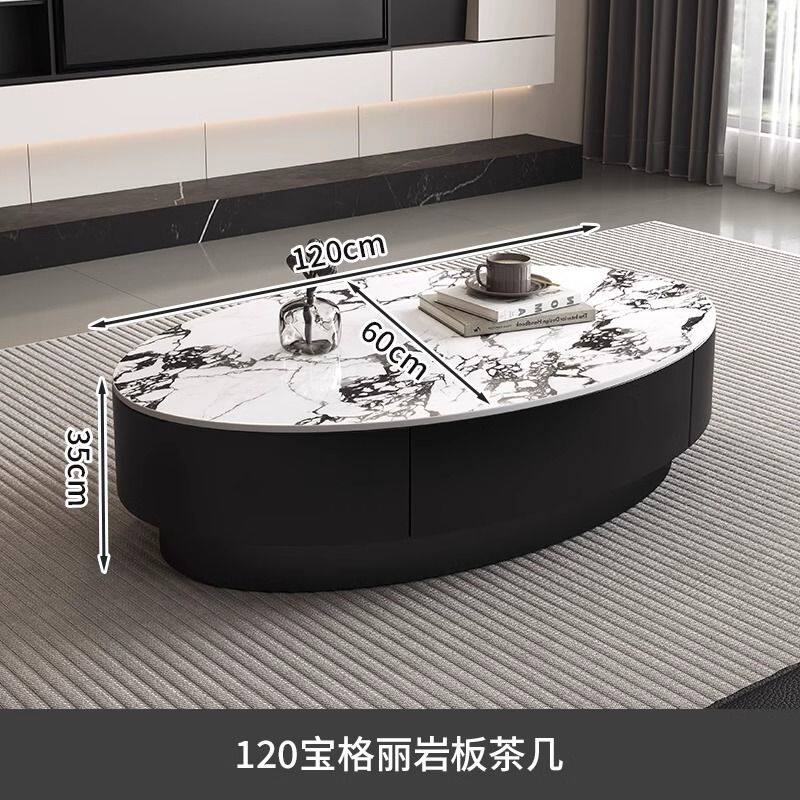 Table basse Bulgari en pierre reconstituée, 120x60x35cm