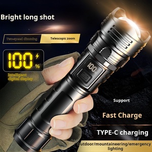 Xinsite mới nhất 3000 lumens Zoomable ABS nhựa ngoài trời ngọn đuốc trắng Laser <span class=keywords><strong>LED</strong></span> khẩn cấp Đèn pin LCD hiển thị điện kỹ thuật số - Product Image 4