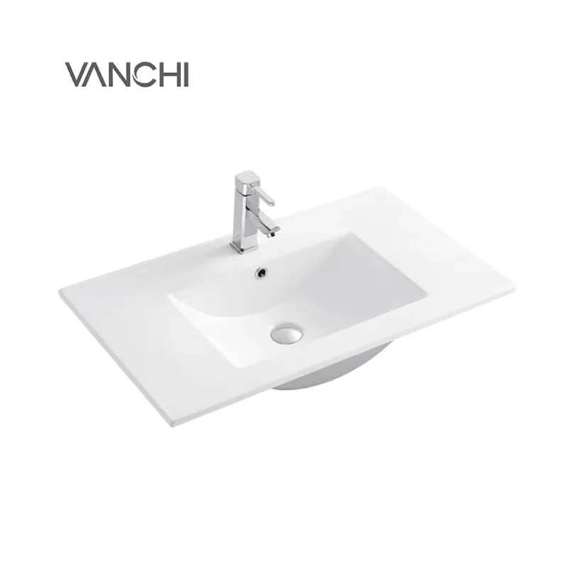 Lavabo rectangulaire en porcelaine pour salle de bain, lavabo pour mains, lavabo en céramique européen sous-monté