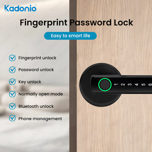 Kadonio Keyless <strong>Entry</strong> Electric Door <strong>Lock</strong> Smart Handle Latch Password Fingerprint <strong>Key</strong> Digital <strong>Lock</strong> for Home