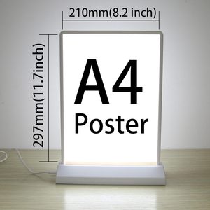 定制双面A4/A5发光二极管灯桌面菜单显示超薄广告海报框架矩形铝制轮廓 - Product Image 5