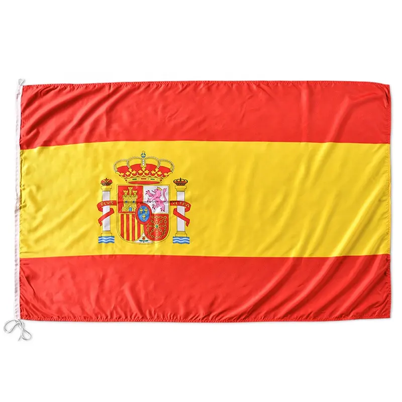 Huiyi Custom any size 3m Spanish Flag Screen printing 100D polyester spain national flag