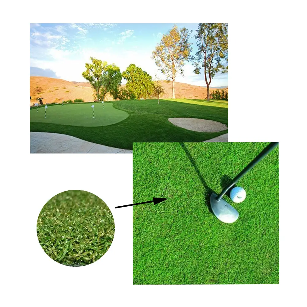 Outdoor feuerhemmendes Kunstgras gelocktes Golfgras Putting Green für Golfplatz besonderer Kunstgras