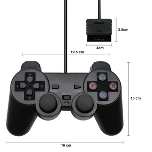 Ps2プレイステーション2プレイステーション2P2ゲームコンソール用の有線ゲームパッドコントローラー二重振動ショックジョイパッドジョイスティック