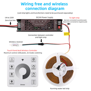 <strong>Ws2811</strong> Digital <strong>LED</strong> Strip Dimmer with Panel Remote Pixel Qty 3200 Dimmable Running Water Flowing 24v <strong>Led</strong> Light <strong>Controller</strong> - Product Image 6