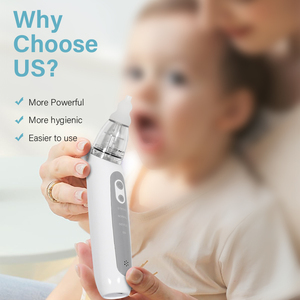 Aspirador nasal OEM ODM para bebé, aspirador nasal eléctrico para bebé, limpiador de nariz automático con 3 puntas de silicona, nivel de succión ajustable
