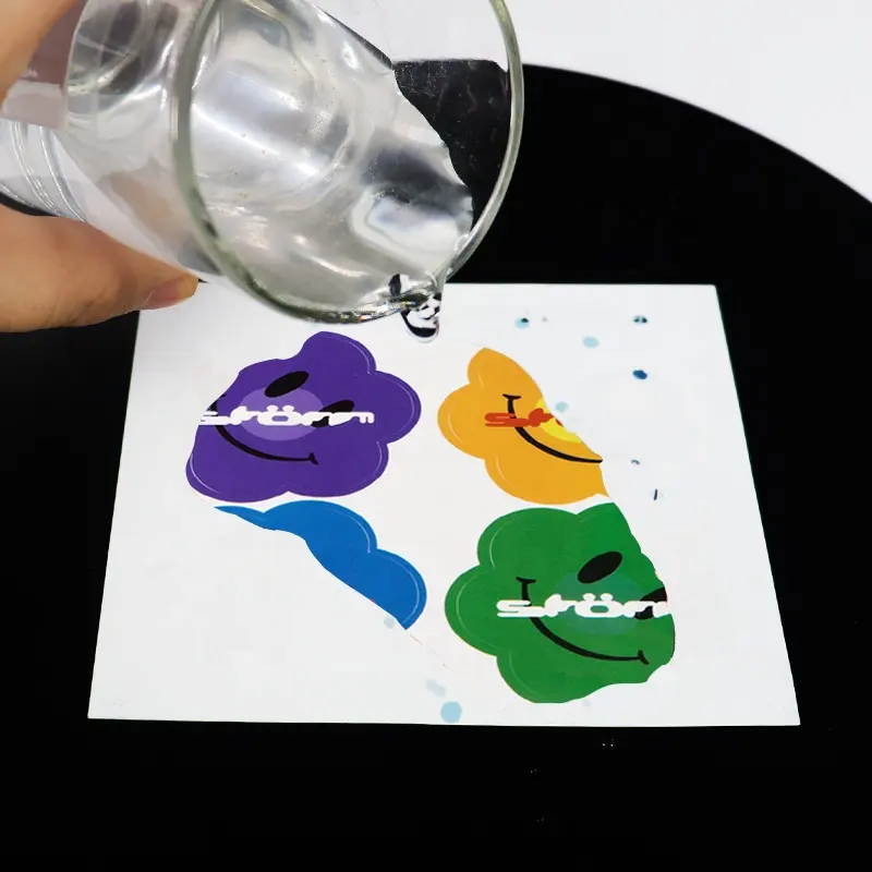 Adesivo che cambia colore con stampa personalizzata adesivi con cambio colore dell'acqua adesivo con cambio colore sensibile all'acqua blu