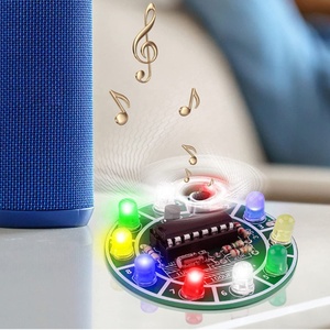 Progetto di saldatura Kit elettronici fai da te Kit di pratica del circuito stampato ruota rotante a LED colorata ruota con musica per adulti bambini B - Product Image 3