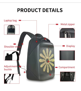Zaino con Display dinamico a LED per scuola da trekking a Led borsa portatile a LED intelligente programmabile con schermo a led - Product Image 5