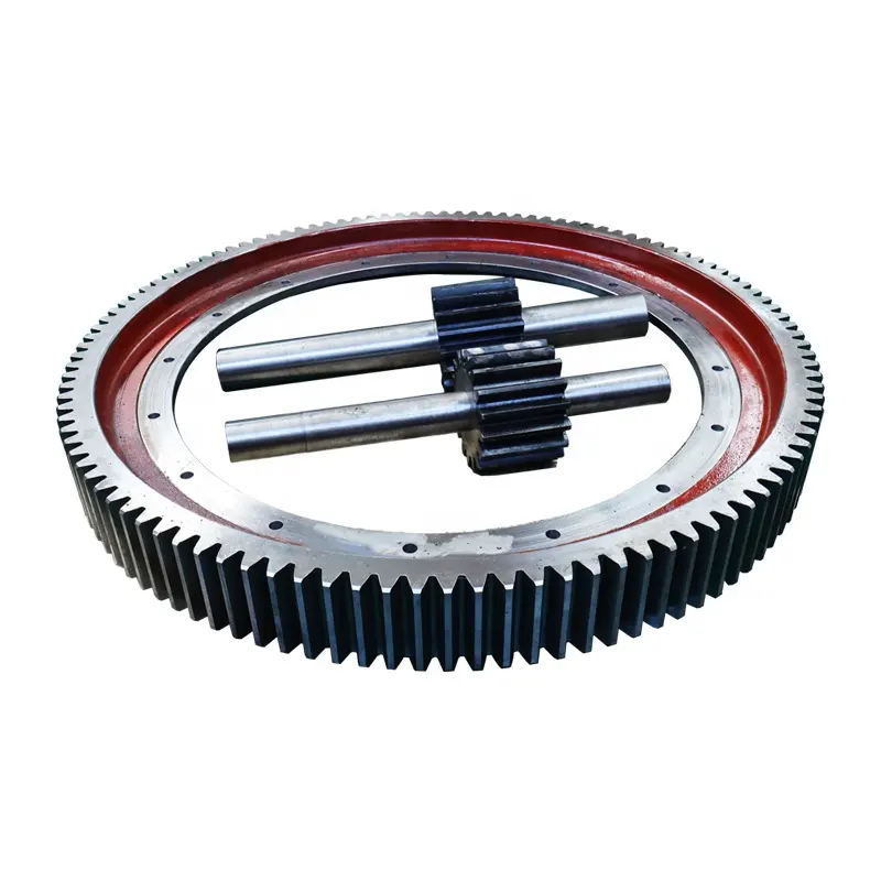 Prezzo di fabbrica di alta qualità di grande diametro forgiatura in acciaio al carbonio rotativo fornace circonferenza sperone grande anello ingranaggio