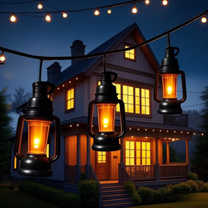 מנורת קרוסין בסגנון וינטג 'המדמה הוביל אורות מחרוזת חיצונית אורות עבור חצר ומחנאות קישוטי - Product Image 5