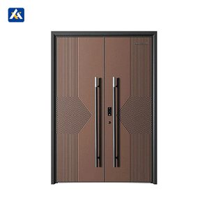 Moderne Amerikaanse Design Dubbele Massieve Veiligheidsdeuren Grote Buiteningang Voor Huis Front Aluminium Legering Met Afgewerkt Oppervlak - Product Image 2